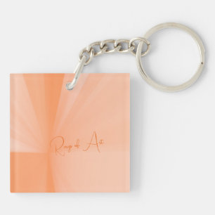 Gepersonaliseerde perzikstralen, minimalistische A Sleutelhanger