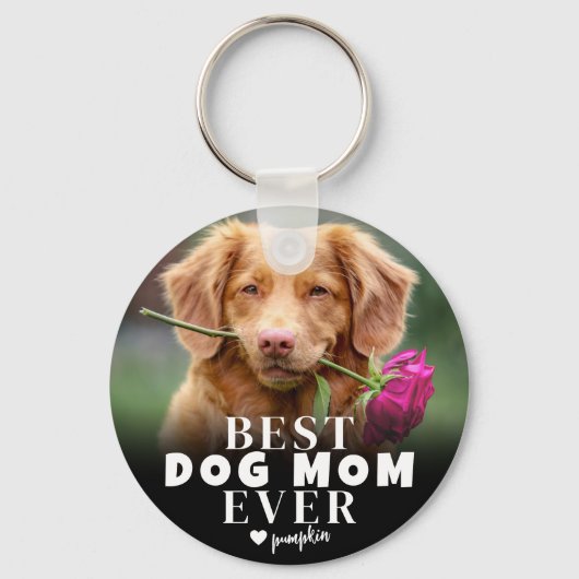 Gepersonaliseerde Pet Beste Hond Mama Foto Sleutelhanger (Voorkant)