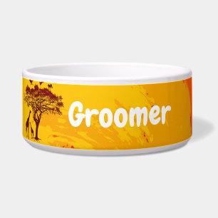 Gepersonaliseerde Pet Bowls African Safari Giraffe Voerbakje