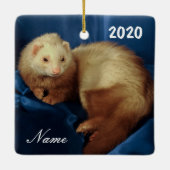 Gepersonaliseerde Pet Ferret Keramisch Ornament (Achterkant)