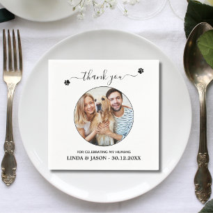 Gepersonaliseerde Pet Foto Dank u Hond Pet Wedding Servet