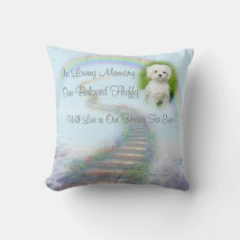 Gepersonaliseerde Pet Memorial Stairway to Heaven Kussen