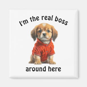 Gepersonaliseerde Pet Photo Boss Dog Magneet