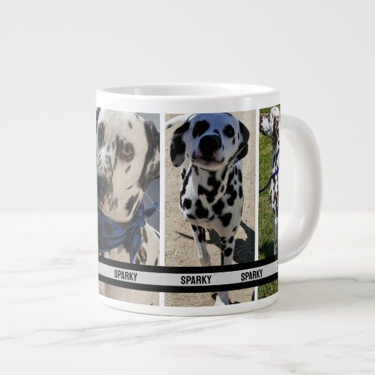 Gepersonaliseerde Pet Photo Collage Mobiele Telefo Extra Grote Beker (Voorkant rechts)