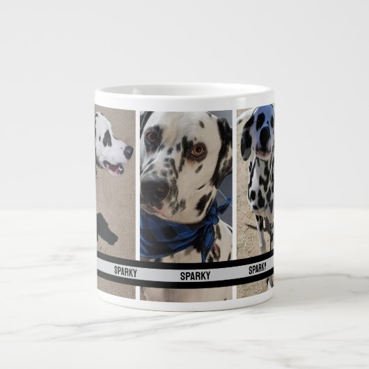 Gepersonaliseerde Pet Photo Collage Mobiele Telefo Extra Grote Beker (Voorkant)