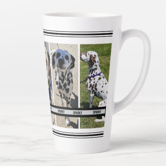 Gepersonaliseerde Pet Photo Collage Mobiele Telefo Latte Mok (Rechts)