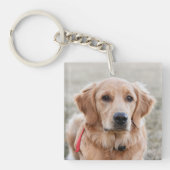 Gepersonaliseerde Pet Photo Hondenliefhebber Dusty Sleutelhanger (Voorkant)