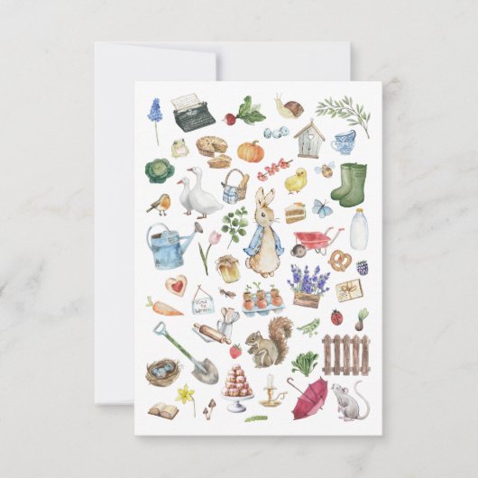 Gepersonaliseerde Peter het konijn Bedankkaart (Voorkant)