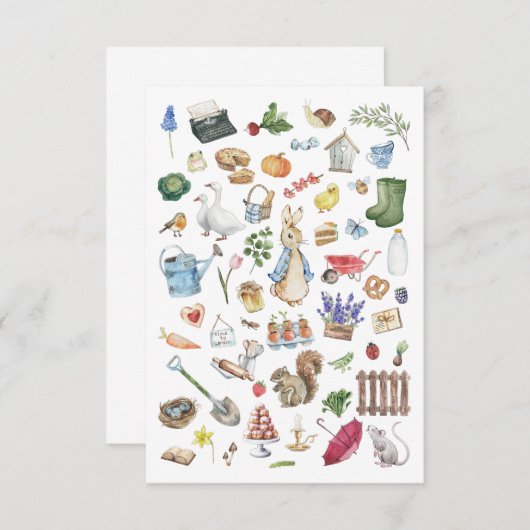 Gepersonaliseerde Peter het konijn Bedankkaart (Voorkant / Achterkant)