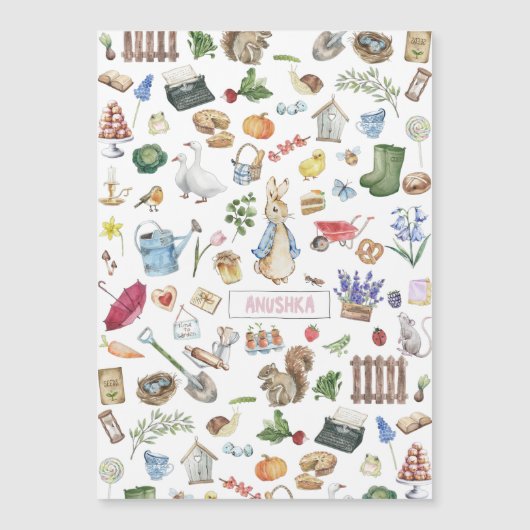 Gepersonaliseerde Peter het konijn Magnetische Uitnodiging (Voorkant)