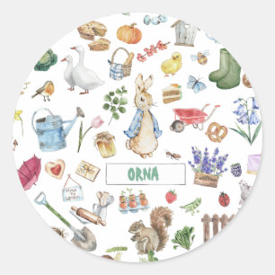 Gepersonaliseerde Peter het konijn Ronde Sticker