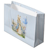 Gepersonaliseerde Peter Rabbit Baby Boy Groot Cadeauzakje (Voorkant Gekanteld)