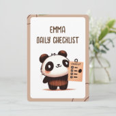 gepersonaliseerde petite Panda dagelijkse checklis (Staand voorkant)