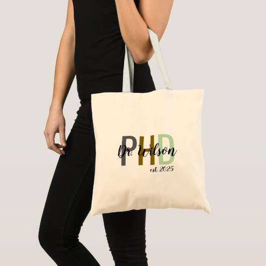 Gepersonaliseerde Ph.D. Afstuderen Canvas tas, Cus Tote Bag (Voorkant (product))