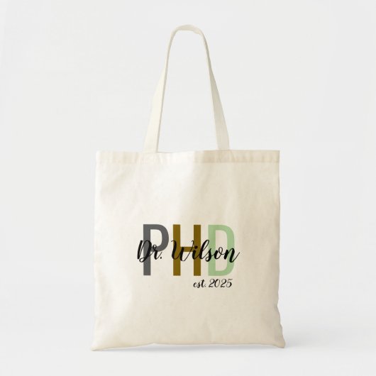 Gepersonaliseerde Ph.D. Afstuderen Canvas tas, Cus Tote Bag (Voorkant)