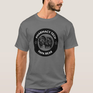 Gepersonaliseerde Pharmacy Tech Papa Beer Dad T-shirt