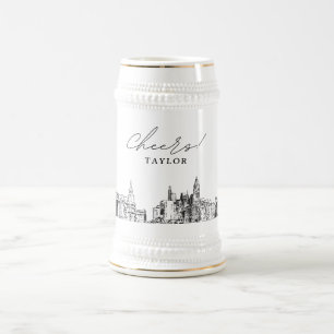 Gepersonaliseerde Philadelphia Gift Skyline Beer S Bierpul