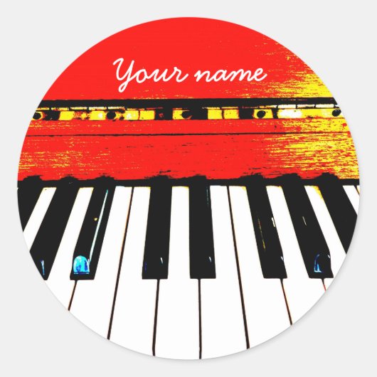 Gepersonaliseerde Piano Keys Sticker (Voorkant)