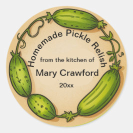 Gepersonaliseerde Pickle Canning Jarring Labels