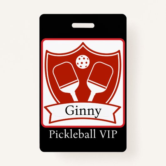 Gepersonaliseerde Pickleball Bold VIP Badge (Voorkant)