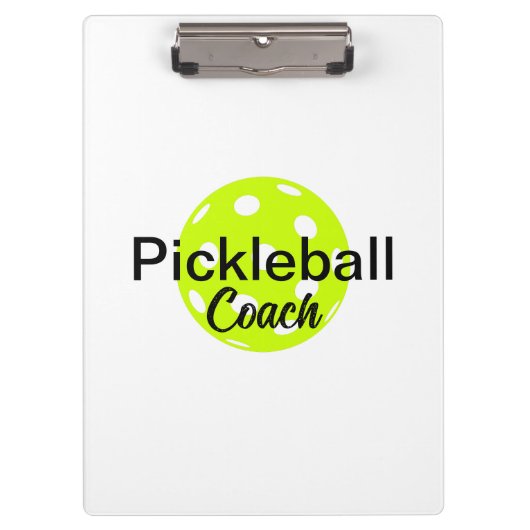 Gepersonaliseerde Pickleball Coach Naam Klembord (Voorkant)