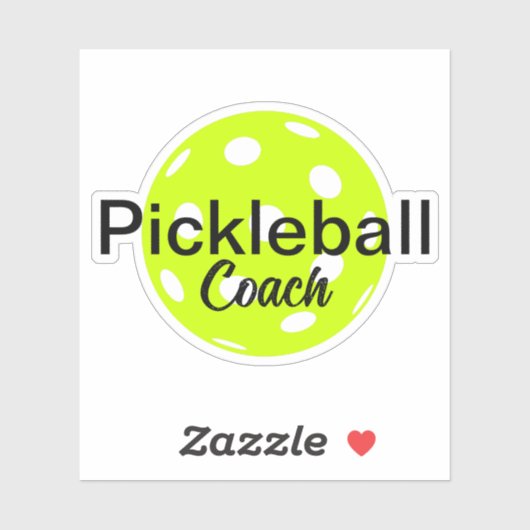 Gepersonaliseerde Pickleball Coach Naam Sticker (Vel)