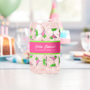 Gepersonaliseerde Pickleball Cocktail Dinks & Dran Blikvorm Glas