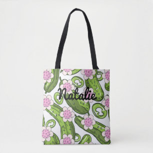 Gepersonaliseerde pickleball en augurk patterned draagtas