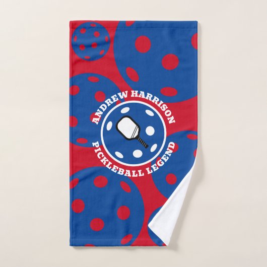 Gepersonaliseerde pickleball legende naam rood bla handdoek (Handdoek)