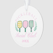 Gepersonaliseerde Pickleball Ornament met Custom Y (voorkant)