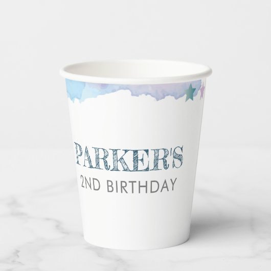 Gepersonaliseerde Pilot Teddy Bear Verjaardag Papieren Bekers (Achterkant)