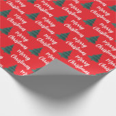 Gepersonaliseerde Pine Tree & Merry Christmas Cadeaupapier (Hoek)