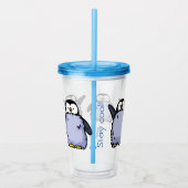Gepersonaliseerde Pinguïn Kuiken Groot In Happy Tu Acryl Drinkbeker (Rechts)