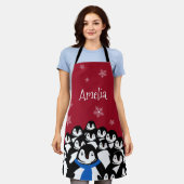 Gepersonaliseerde pinguïnfamilie schort (Gedragen)