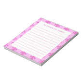 Gepersonaliseerde Pink Fleur De Lis Pattern Lined Notitieblok (Gedraaid)