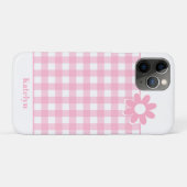 Gepersonaliseerde Pink Gingham Plaid Case-Mate iPhone Case (Achterkant (horizontaal))