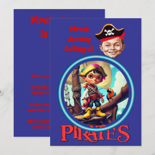 Gepersonaliseerde Pirate Boy op het Schip Kunstwer Kaart