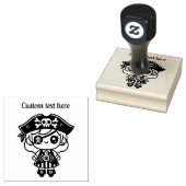 Gepersonaliseerde Pirate Meisje Rubberstempel (Gestempeld)