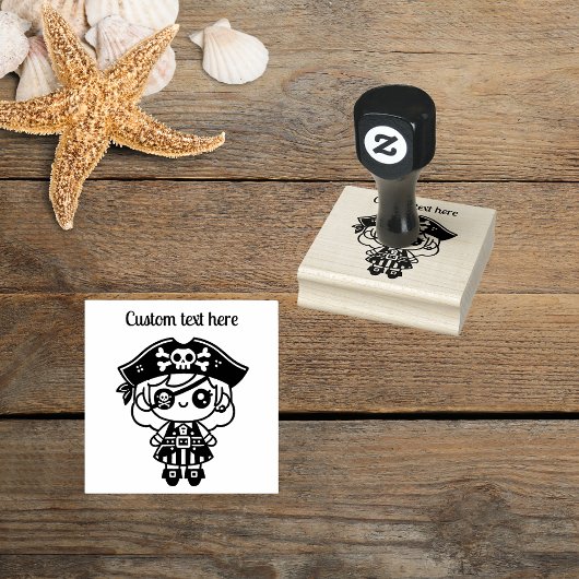 Gepersonaliseerde Pirate Meisje Rubberstempel