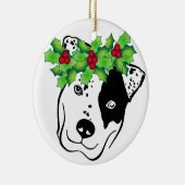 Gepersonaliseerde Pit Bull Kerstmis Keramisch Ornament (Rechts)