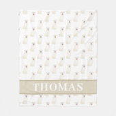 Gepersonaliseerde Pitbull Staffy (Wit) Fleece Deken (Voorkant)