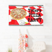 Gepersonaliseerde Pizza Party Verjaardagsfeestbann Spandoek (Insitu)