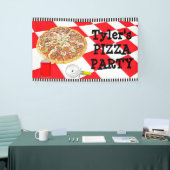 Gepersonaliseerde Pizza Party Verjaardagsfeestbann Spandoek (Beurs)