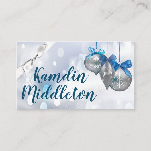 Gepersonaliseerde Plaatskaarten Ornamenten Sneeuwv Plaatskaartje (Voorkant)