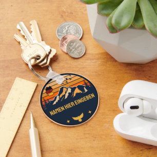 Gepersonaliseerde plaatsnaam Duitsland Rond design Sleutelhanger