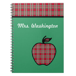 Gepersonaliseerde Plaid Apple Notitieboek