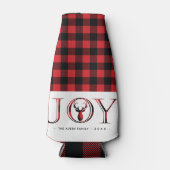 Gepersonaliseerde Plaid Christmas Flesjeskoeler (Voorkant)