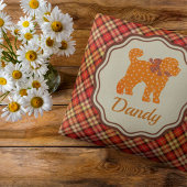 Gepersonaliseerde Plaid Doodle Gouden Gele Hond Draagtas