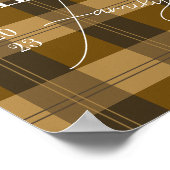 Gepersonaliseerde Plaid familienaam Bruin Poster (Hoek)
