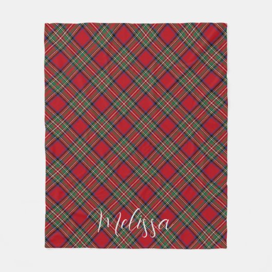 Gepersonaliseerde Plaid Rustic Classic Stewart Tar Fleece Deken (Voorkant)